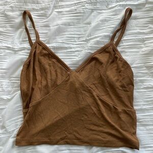 Brown crop/tank top